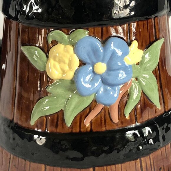 Ceramic Floral Watering Vase W/ Handle - Picture 10 of 10